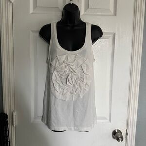 Kate Spade Alessa Rosette White Tank Top  - size L